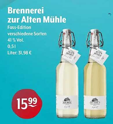 Brennerei zur Alten Mühle Fass-Edition verschiedene Sorten 41 % Vol. 0.5 l