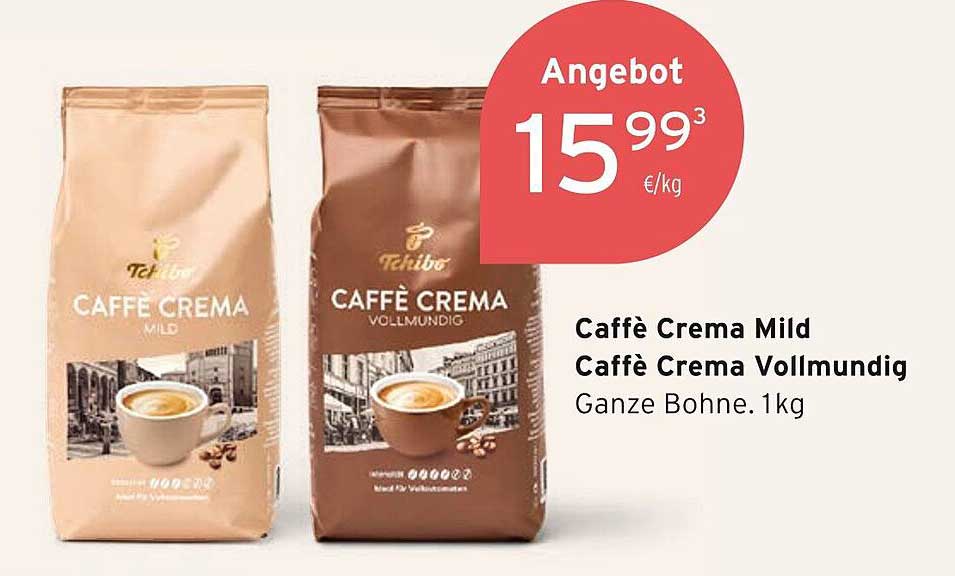 Caffè Crema Mild & Caffè Crema Vollmundig - Ganze Bohne. 1kg