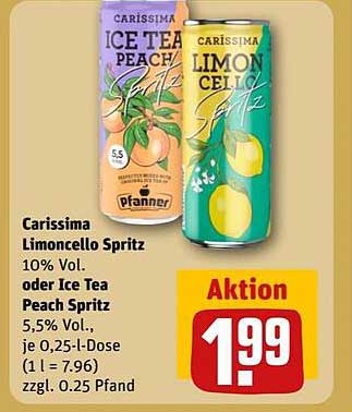Carissima Limoncello Spritz oder Ice Tea Peach Spritz - Aktion!