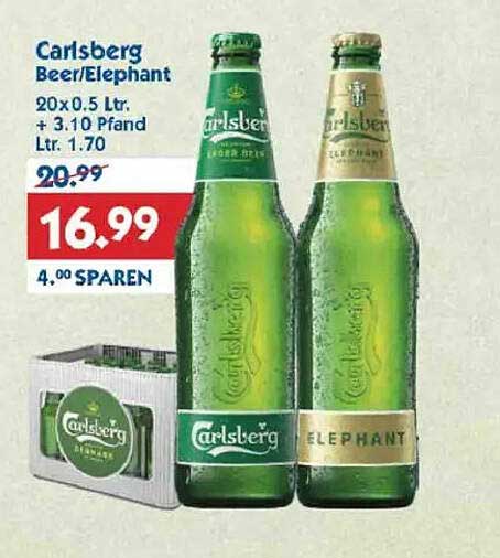 Carlsberg Bier/Elephant 20x0.5 Ltr.