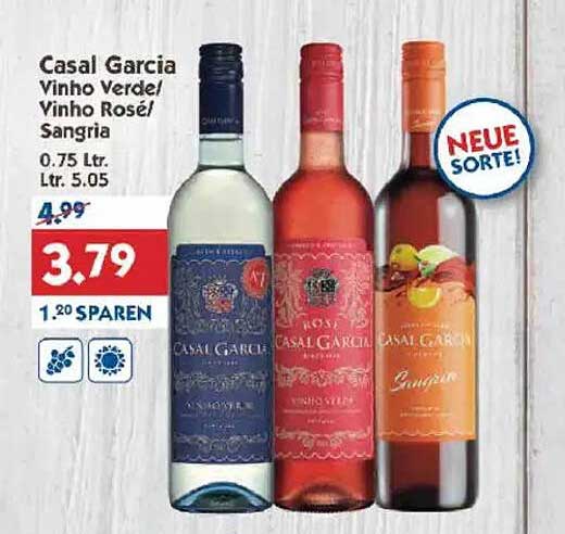 Casal Garcia Vinho Verde/Vinho Rosé/Sangria 0.75 Ltr.