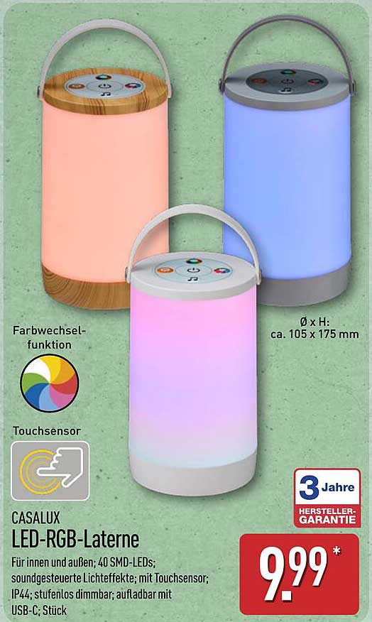 CASALUX LED-RGB-Laterne für Innen und Außen