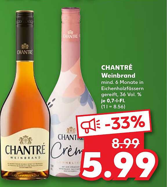 CHANTRÉ Weinbrand 0,7 L Flasche - Nur 5,99 €!