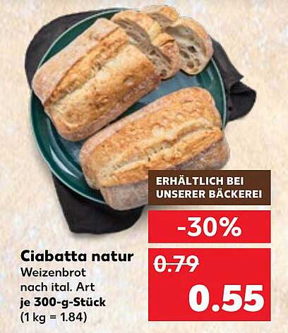 Ciabatta natur - Weizenbrot nach italienischer Art