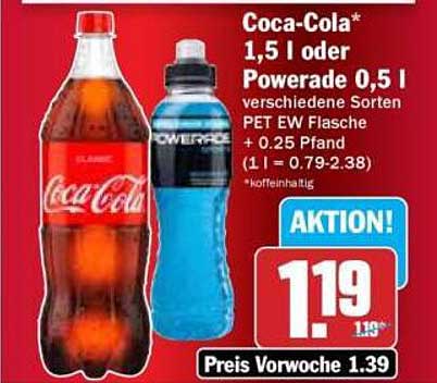 Coca-Cola* 1,5 l oder Powerade 0,5 l - verschiedene Sorten