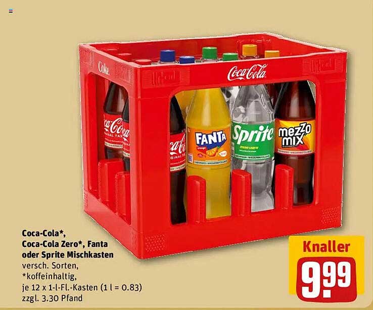 Coca-Cola*, Coca-Cola Zero*, Fanta oder Sprite Mischkasten