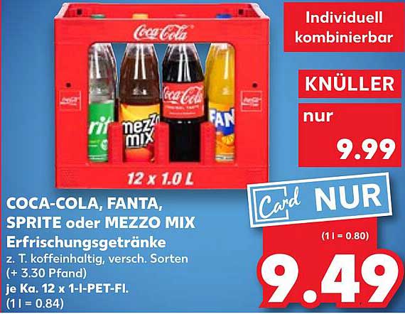 Coca-Cola, Fanta, Sprite oder Mezzo Mix - Erfrischungsgetränke