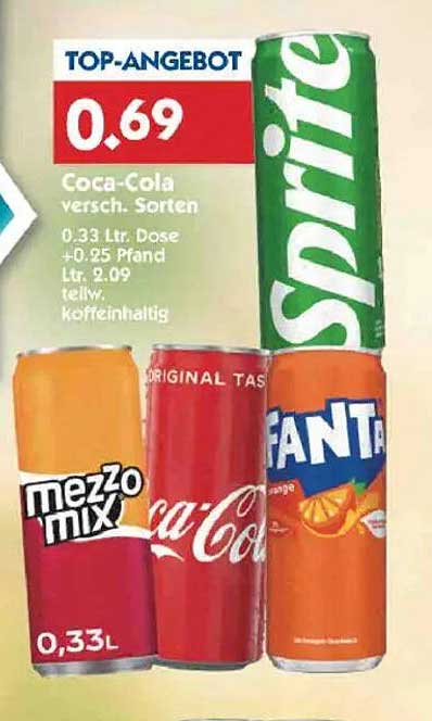 Coca-Cola, Sprite, Fanta und Mezzo Mix – Top-Angebot