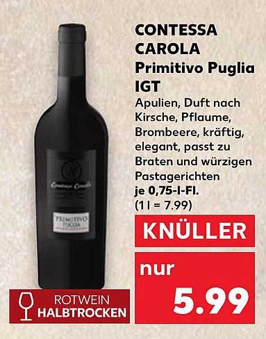 CONTESSA CAROLA Primitivo Puglia IGT