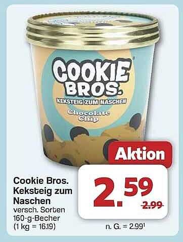 Cookie Bros. Keksteig zum Naschen - Chocolate Chip im 160-g-Becher