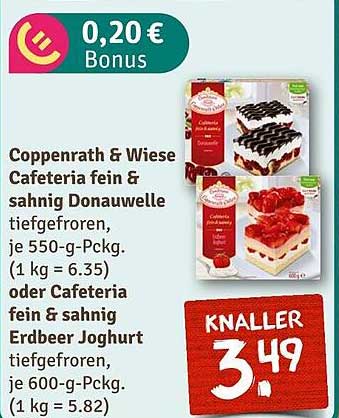 Coppenrath & Wiese Cafeteria fein & sahnig Donauwelle oder Erdbeer Joghurt tiefgefroren
