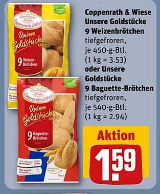 Coppenrath & Wiese Unsere Goldstücke 9 Weizenbrötchen oder 9 Baguette-Brötchen