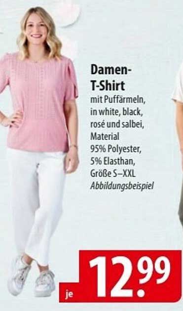 Damen-T-Shirt mit Puffärmeln in verschiedenen Farben