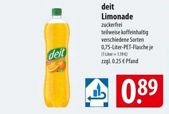 deit Limonade - zuckerfrei und teilweise koffeinhaltig