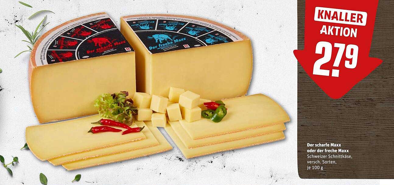 Der scharfe Maxx oder der freche Maxx - Schweizer Schnittkäse, versch. Sorten, je 100 g
