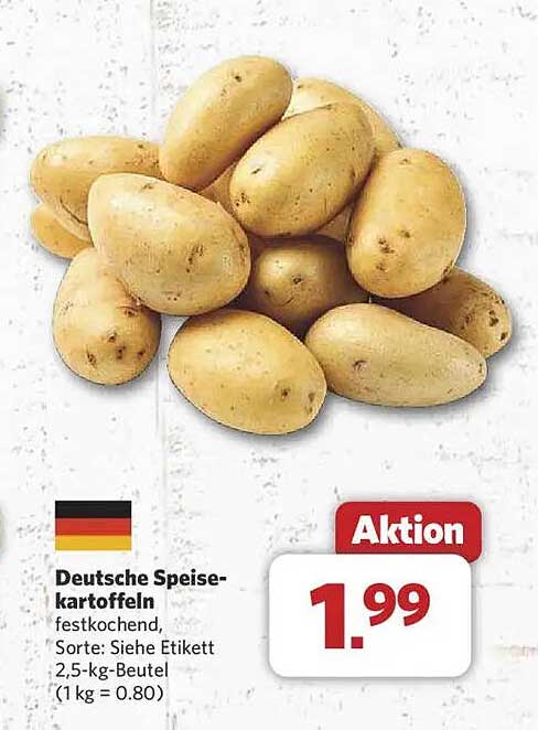 Deutsche Speisekartoffeln 2,5-kg-Beutel - Aktion!
