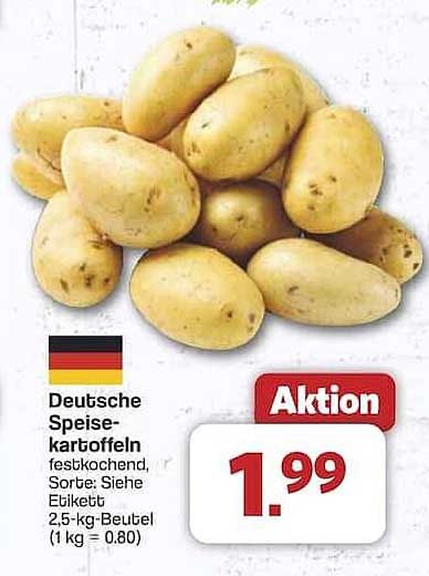 Deutsche Speisekartoffeln festkochend 2,5-kg-Beutel