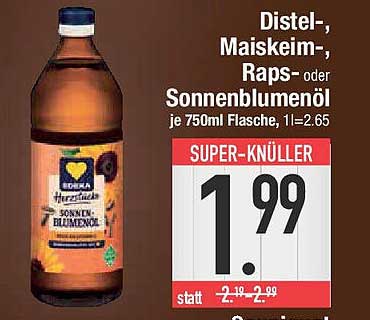 Distel-, Maiskeim-, Raps- oder Sonnenblumenöl 750ml