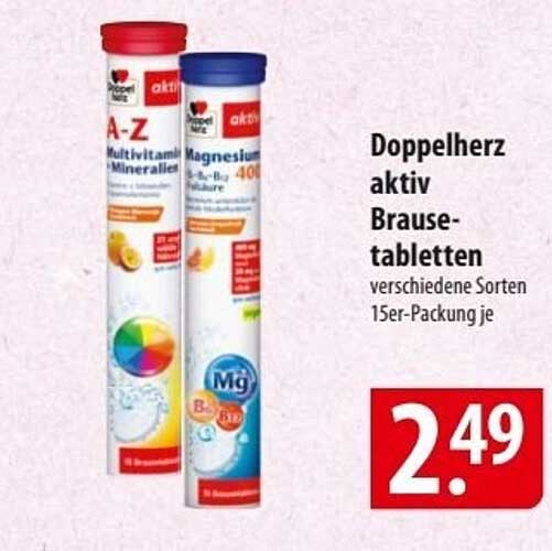 Doppelherz aktiv Brausetabletten verschiedene Sorten 15er-Packung je
