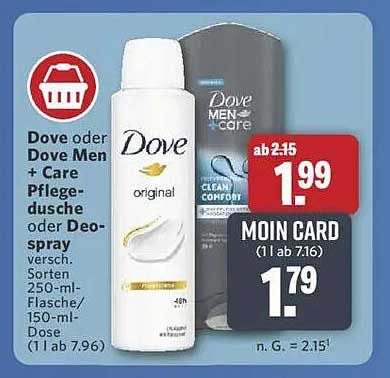 Dove oder Dove Men + Care Pflege-Dusche oder Deo-Spray