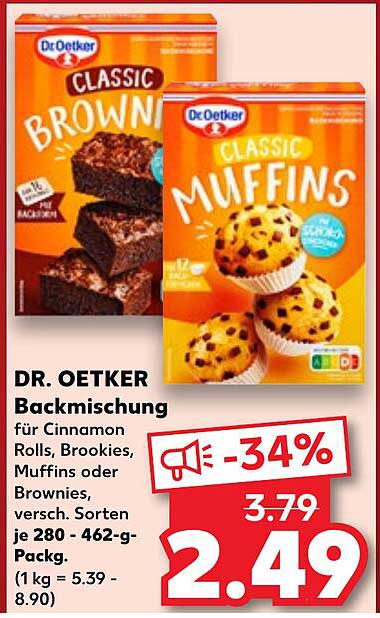 DR. OETKER Backmischung für Cinnamon Rolls, Brookies, Muffins oder Brownies
