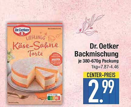 Dr. Oetker Backmischung Käse-Sahne Torte