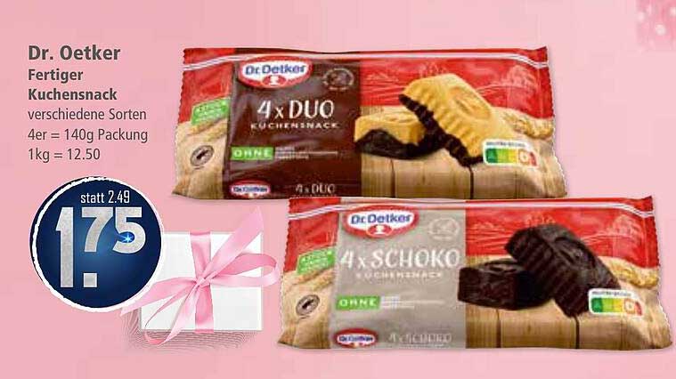 Dr. Oetker Fertiger Kuchensnack verschiedene Sorten 4er Packung