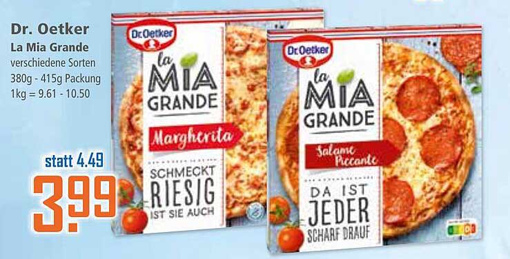Dr. Oetker La Mia Grande Pizza – Verschiedene Sorten