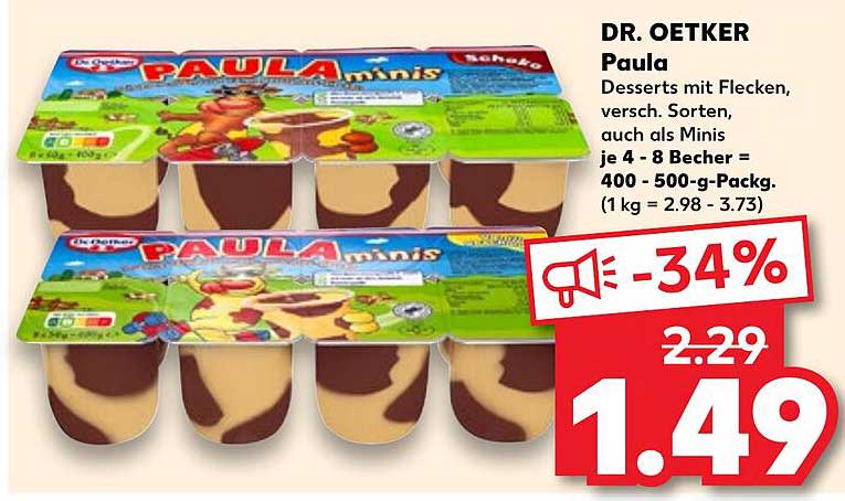 DR. OETKER Paula Minis Desserts - Verschiedene Sorten