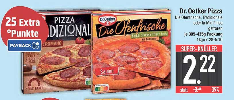 Dr. Oetker Pizza Die Ofenfrische, Tradizionale oder la Mia Pinsa, gefroren