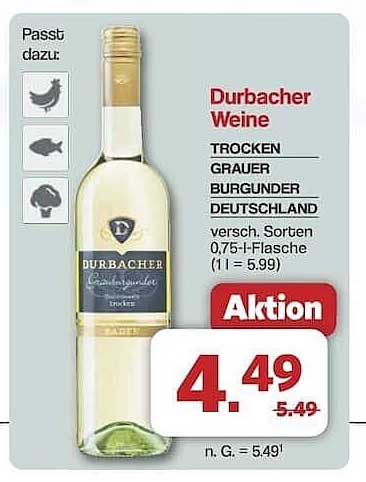 Durbacher Weine - Trocken Grauer Burgunder Deutschland 0,75 l-Flasche