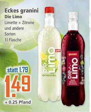 Eckes granini Die Limo - Limette + Zitrone und andere Sorten 1l Flasche