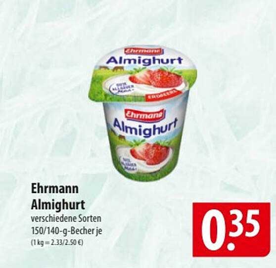 Ehrmann Almighurt verschiedene Sorten 150/140-g-Becher je