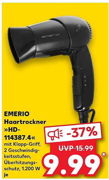 EMERIO Haartrockner »HD-114387.4« mit Klapp-Griff und 2 Geschwindigkeitsstufen