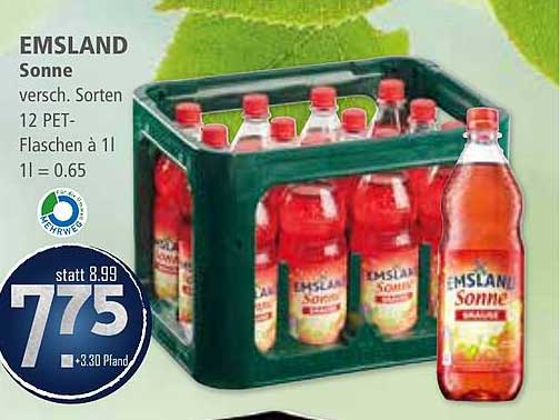 EMSLAND Sonne – 12 PET-Flaschen für erfrischenden Genuss