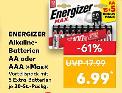 ENERGIZER Alkaline-Batterien AA oder AAA »Max«