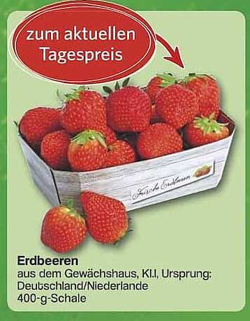 Erdbeeren aus dem Gewächshaus, 400-g-Schale