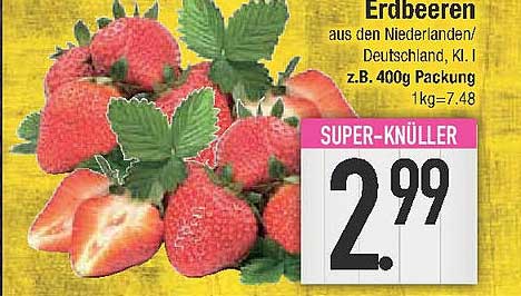 Erdbeeren aus den Niederlanden, Kl. I, 400g Packung