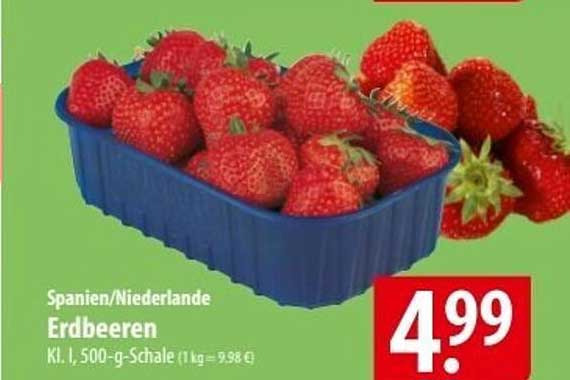 Erdbeeren Kl. I, 500-g-Schale