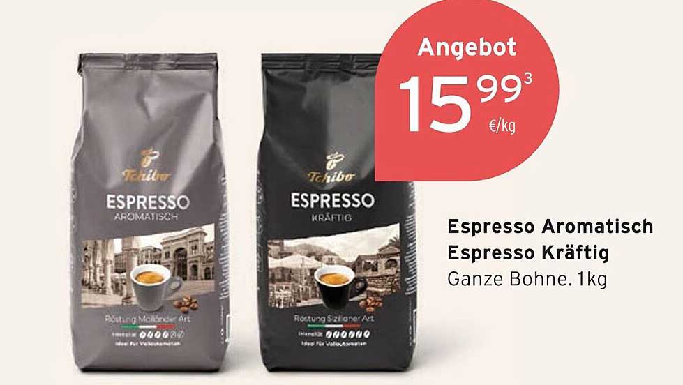 Espresso Aromatisch und Espresso Kräftig - Ganze Bohne 1kg