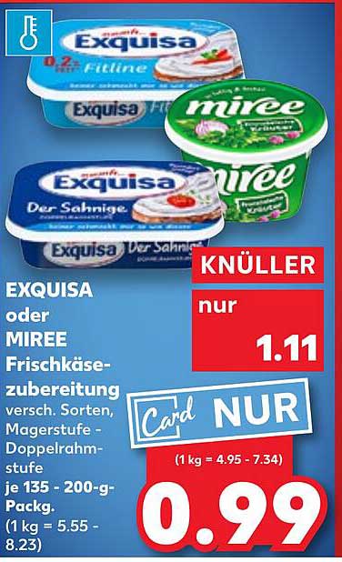 EXQUISA oder MIREE Frischkäsezubereitung