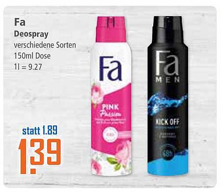 Fa Deospray verschiedene Sorten 150ml Dose