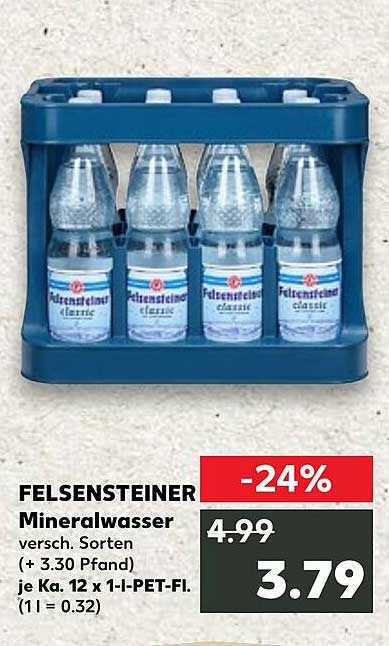Felsensteiner Mineralwasser - 12 x 1l PET Flasche