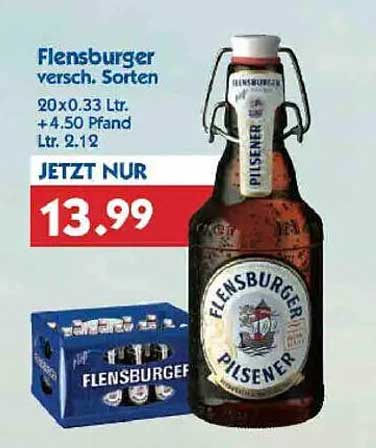 Flensburger Pilsener 20 x 0,33 L Flasche - Nur 13,99 €!
