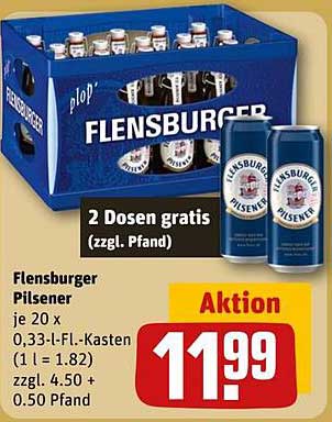 Flensburger Pilsener Kastenangebot - 2 Dosen gratis!