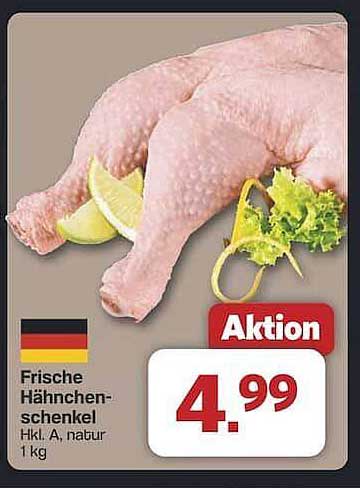 Frische Hähnchenschenkel Hkl. A, natur 1 kg
