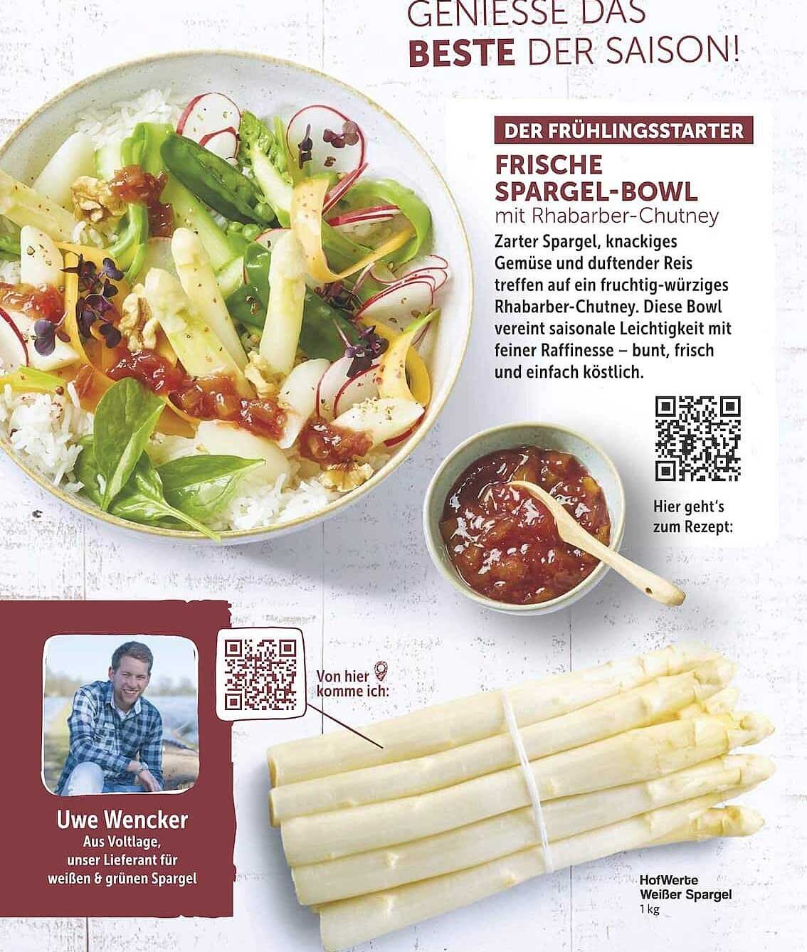 Frische Spargel-Bowl mit Rhabarber-Chutney