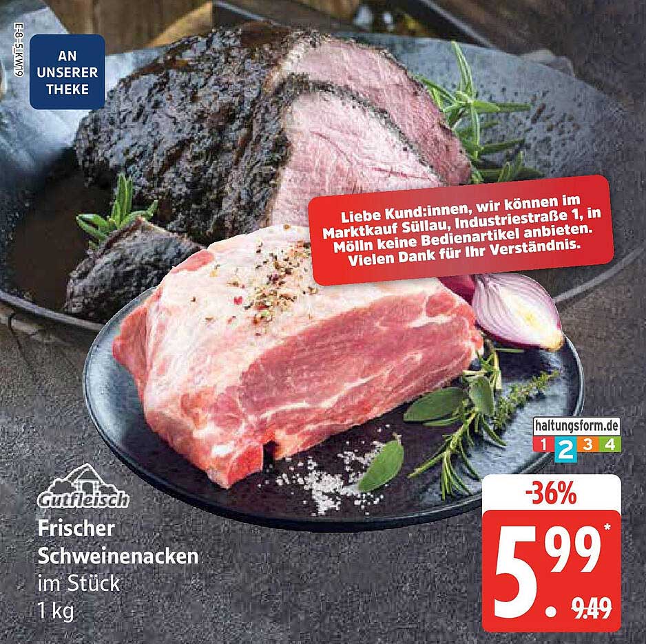 Frischer Schweinenacken im Stück 1 kg