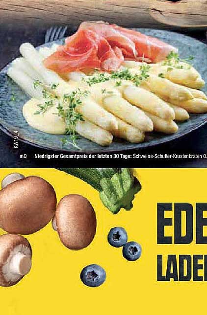 Frischer Spargel mit Schinken und Sauce Hollandaise