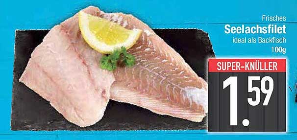 Frisches Seelachsfilet ideal als Backfisch 100g